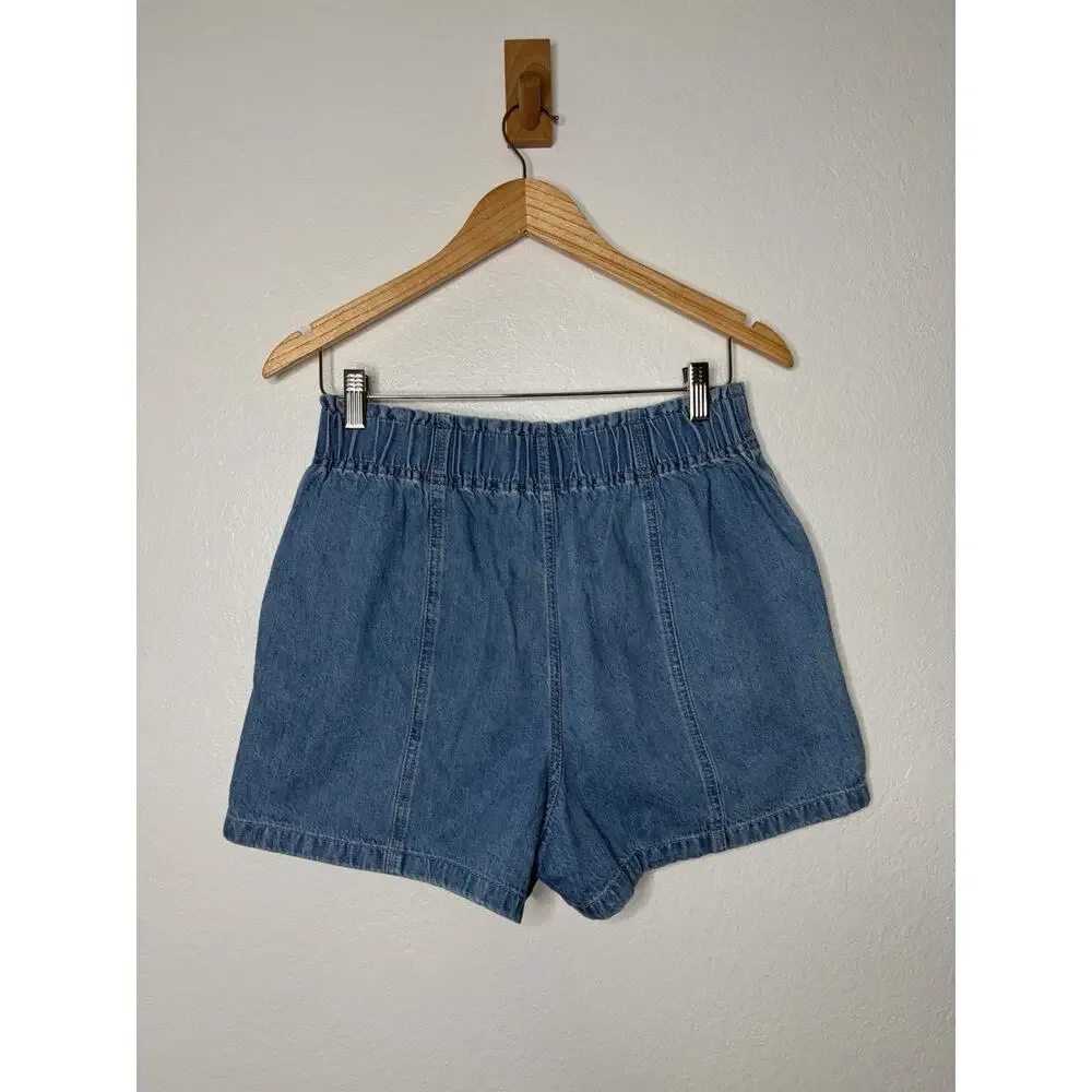 Madewell Denim Pull On Paperbag Short in Bunten Wash Size 27 Casual Chic